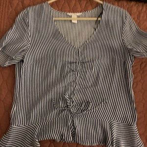 H&M Blue & White Striped Blouse